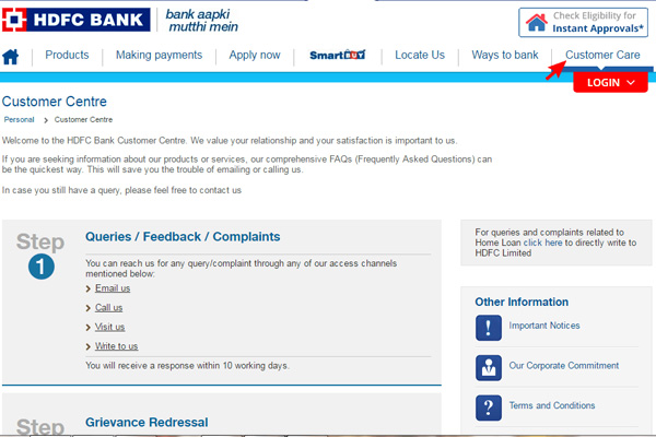 HDFC Netbanking Customer Care