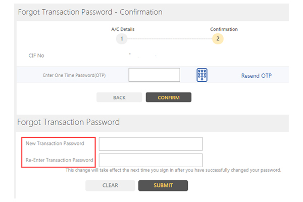 create a new transaction password