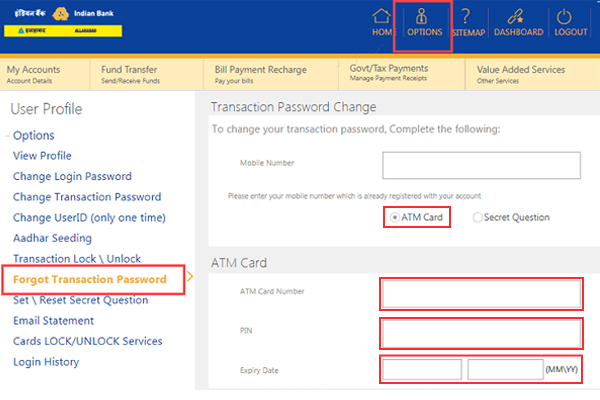 Fill in the details like the debit card number, ATM pin