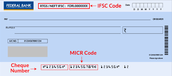 Federal Bank Cheque Book