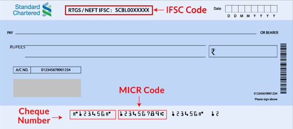 Standard Chartered Cheque book