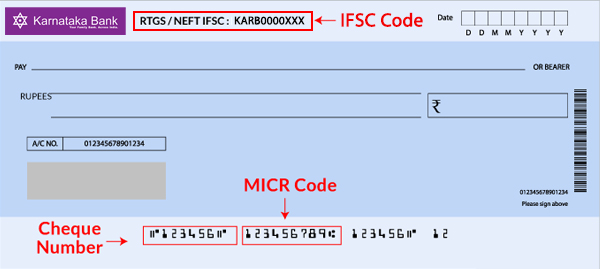 Karnataka bank Cheque Book