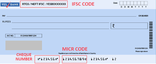 YES Bank Cheque Book